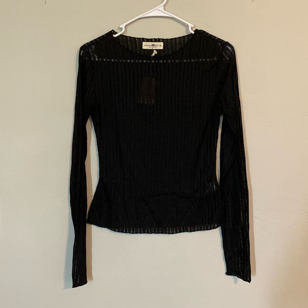 NWT sheer black tee